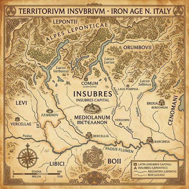Mappa del territorio degli Insubri